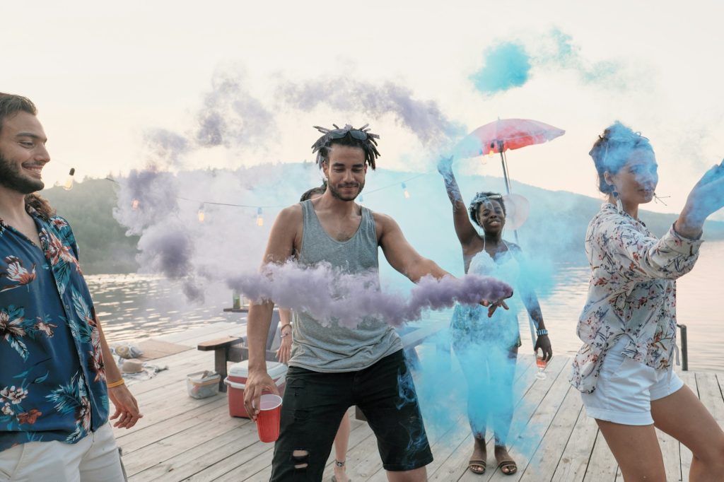 Friends at festival of colors