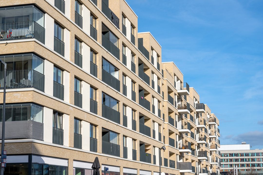 Modern apartment buildings