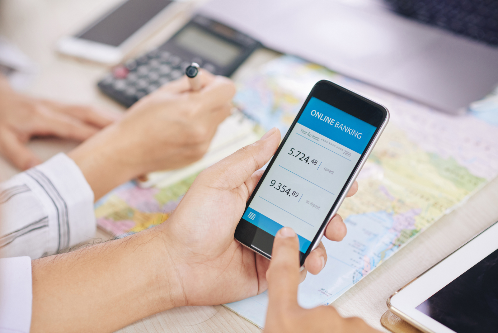 Person using modern banking app