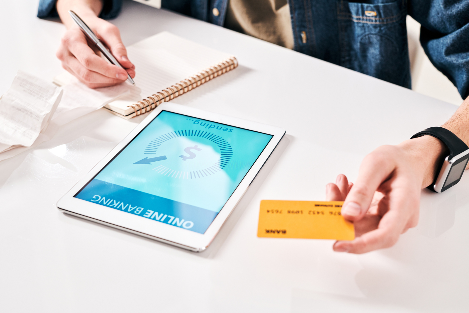 Using online bank app